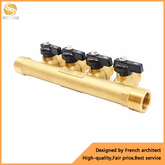Manija blanca Tubería Pex de 16 mm Colector de plomería de latón forjado de 3 vías para tubería multicapa